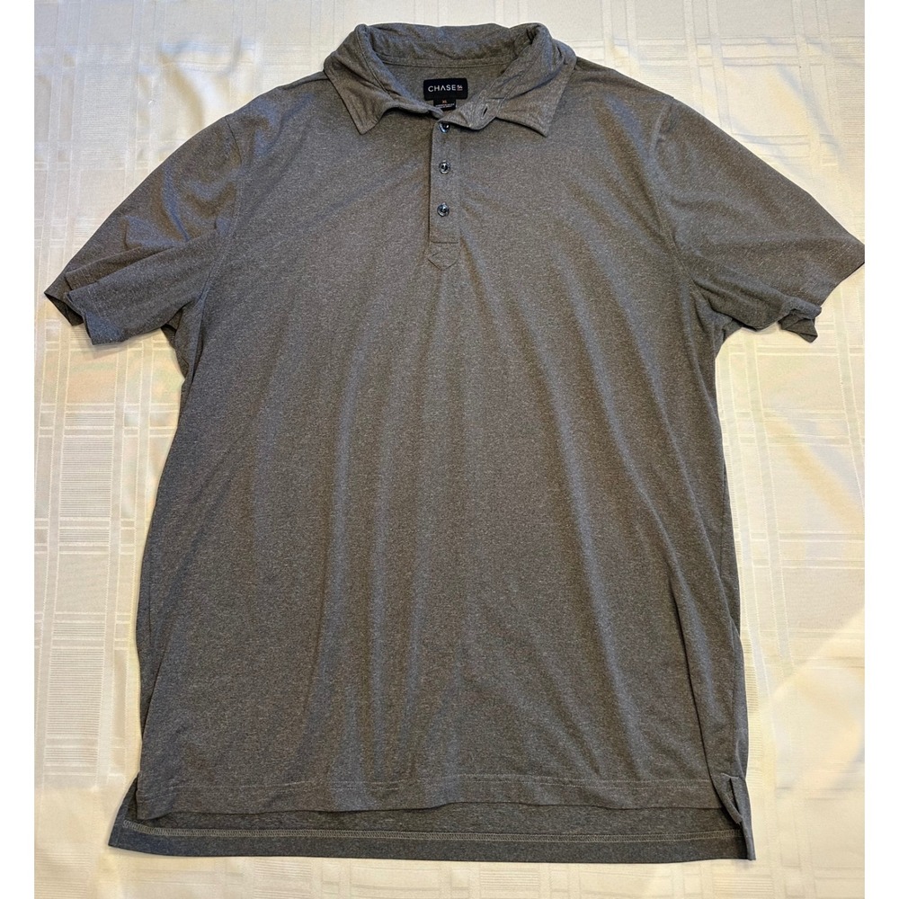 Chase 54 Polo Shirt Mens XL Gray Performance Golf Short Sleeve Stretch Heather